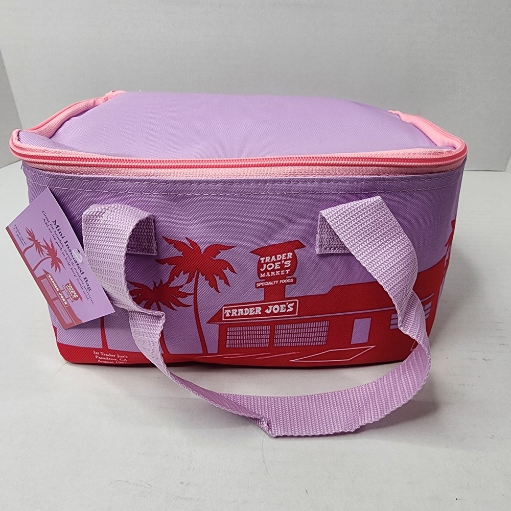 Trader Joe's Limited Edition Purple Pink Mini Insulated Lunch Bag NWT